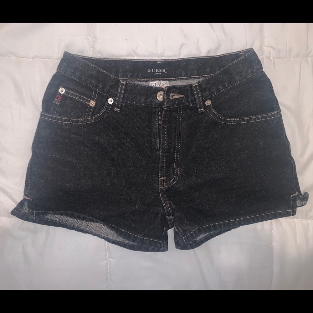 Guess black jean shorts size 27